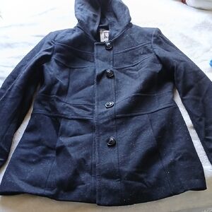 Anne Klein Black Coat with Hood